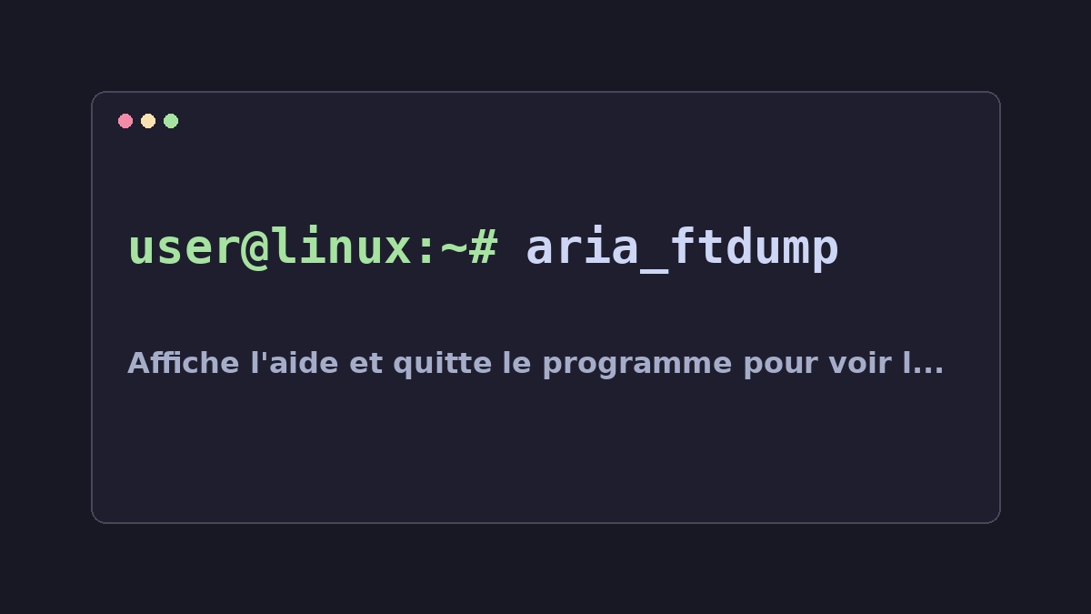 Illustration Linux pour la commande aria_ftdump