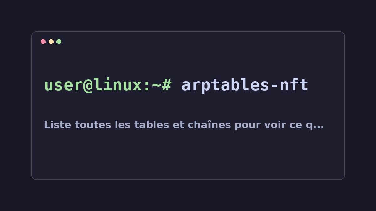 Illustration Linux pour la commande arptables-nft
