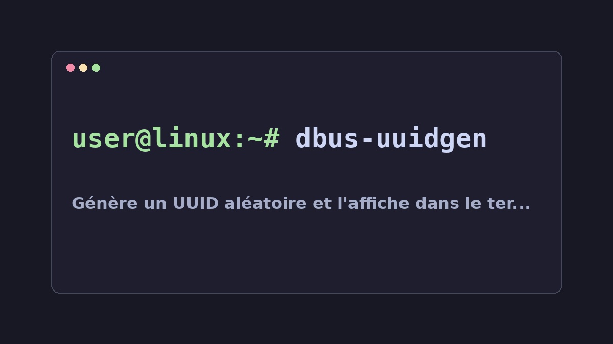 Illustration Linux pour la commande dbus-uuidgen