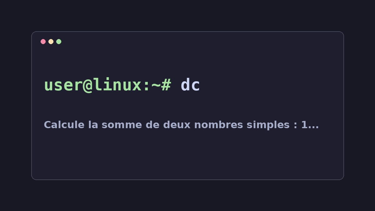Illustration Linux pour la commande dc