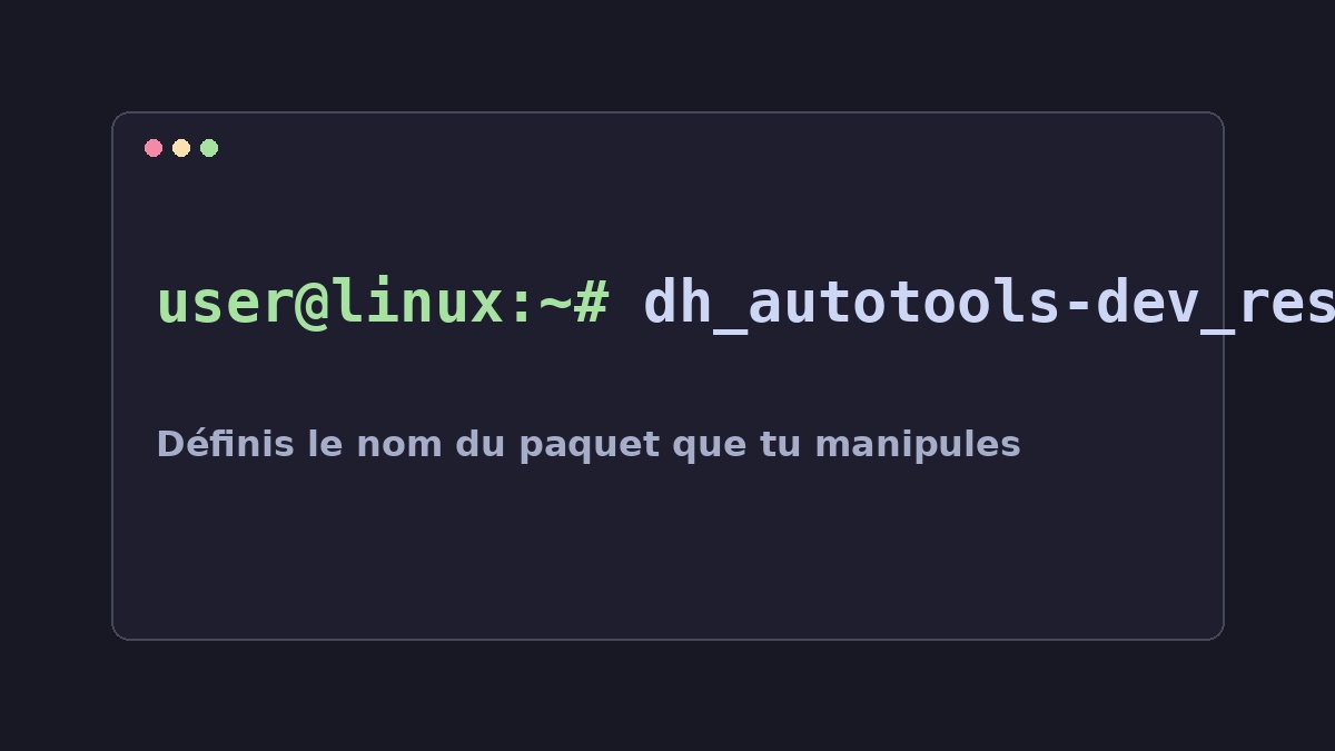 Illustration Linux pour la commande dh_autotools-dev_restoreconfig