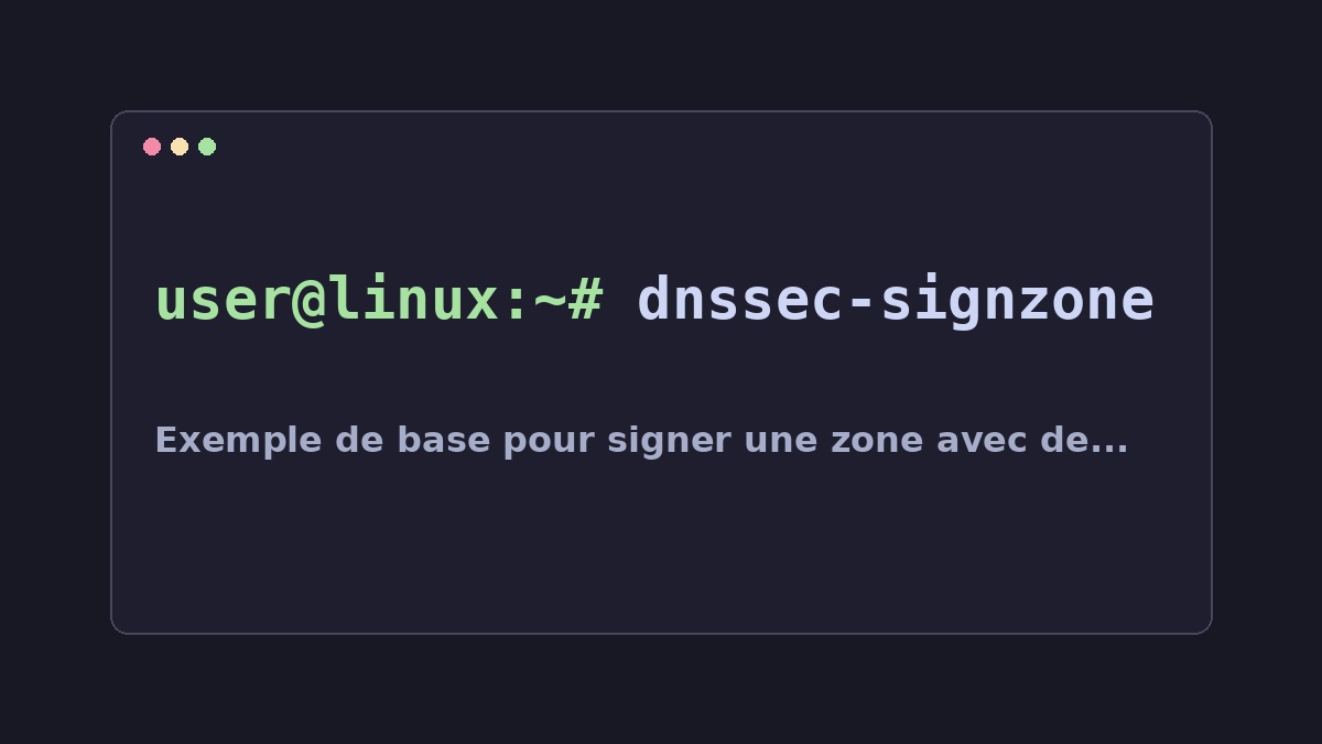 Illustration Linux pour la commande dnssec-signzone