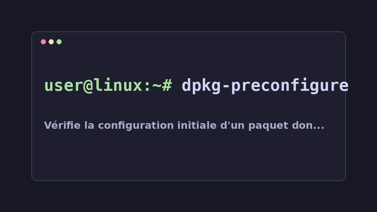 Illustration Linux pour la commande dpkg-preconfigure