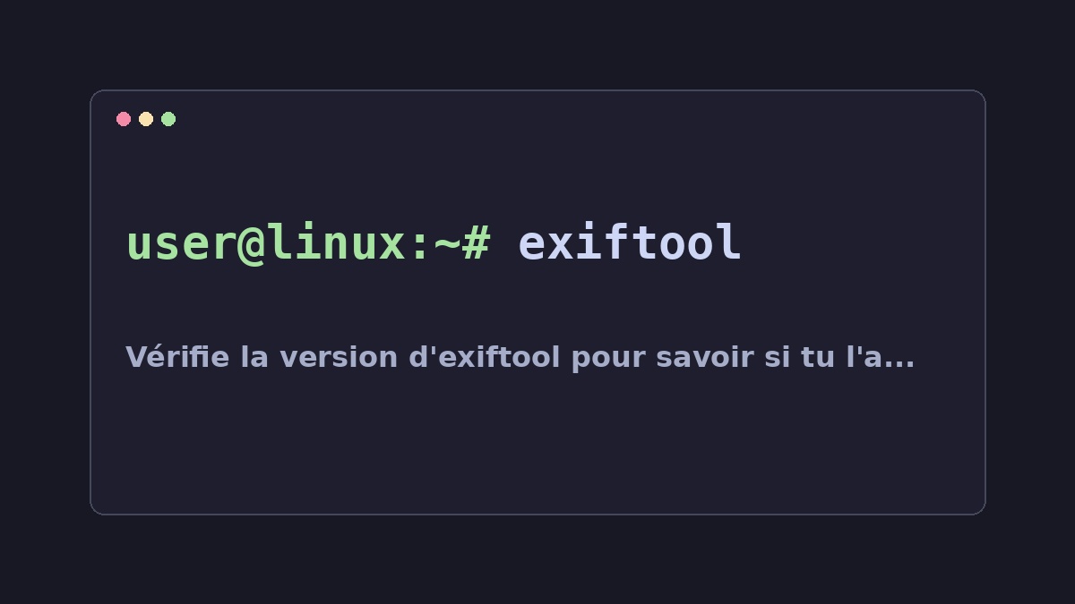 Illustration Linux pour la commande exiftool