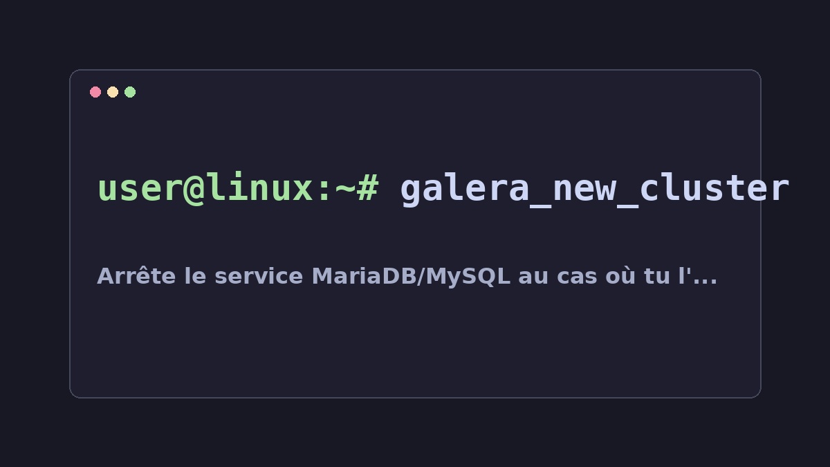 Illustration Linux pour la commande galera_new_cluster