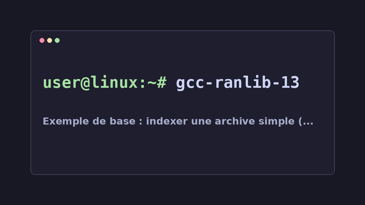 Illustration Linux pour la commande gcc-ranlib-13