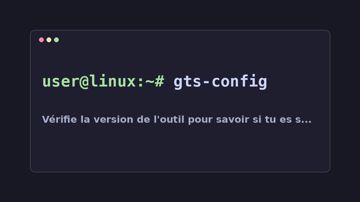 Illustration Linux pour la commande gts-config