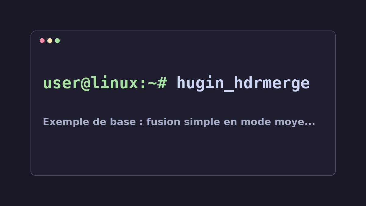 Illustration Linux pour la commande hugin_hdrmerge