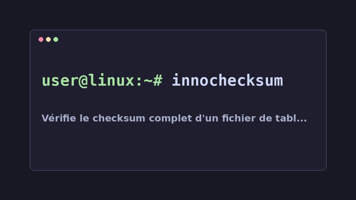 Illustration Linux pour la commande innochecksum