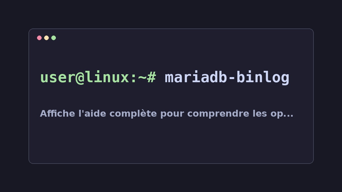 Illustration Linux pour la commande mariadb-binlog