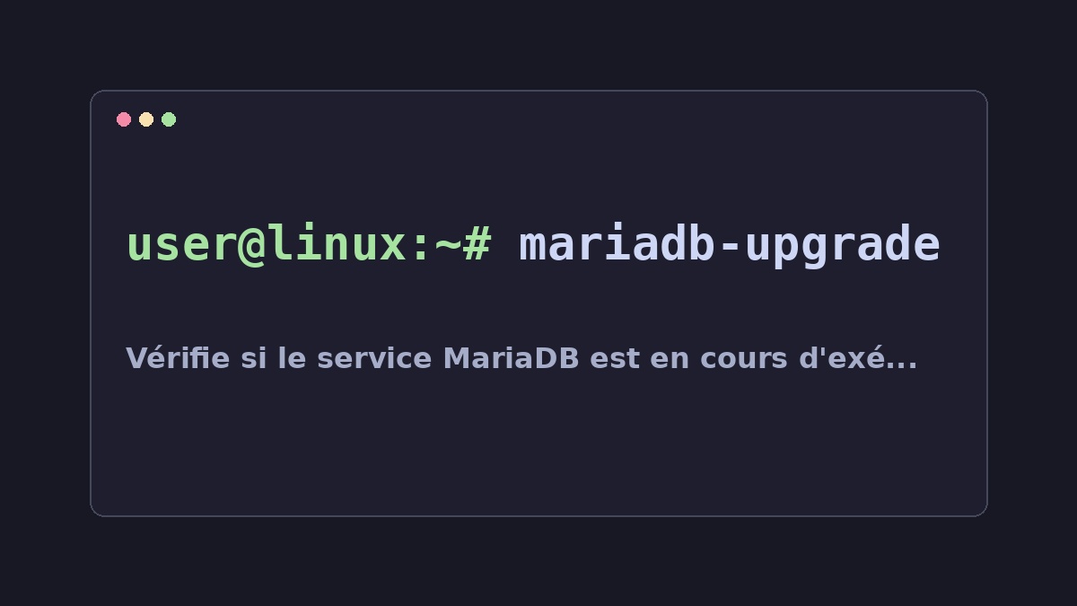 Illustration Linux pour la commande mariadb-upgrade