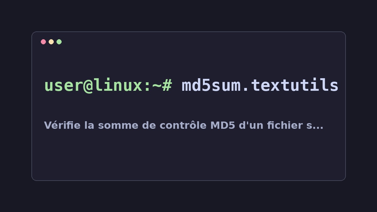 Illustration Linux pour la commande md5sum.textutils
