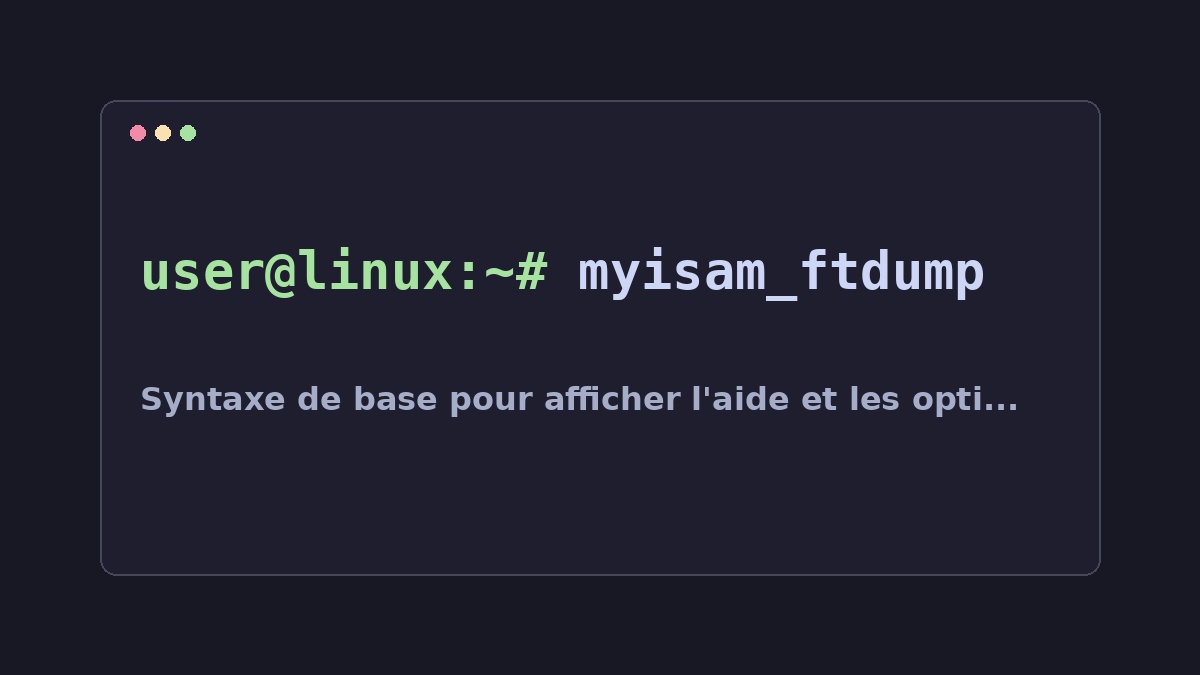 Illustration Linux pour la commande myisam_ftdump