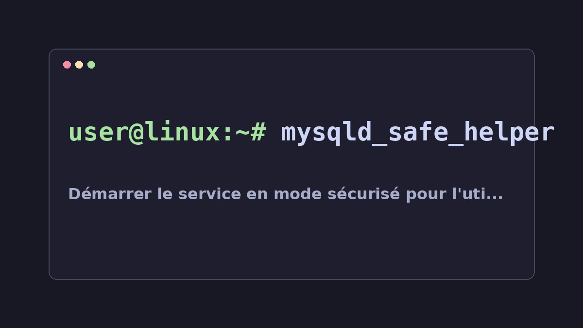 Illustration Linux pour la commande mysqld_safe_helper
