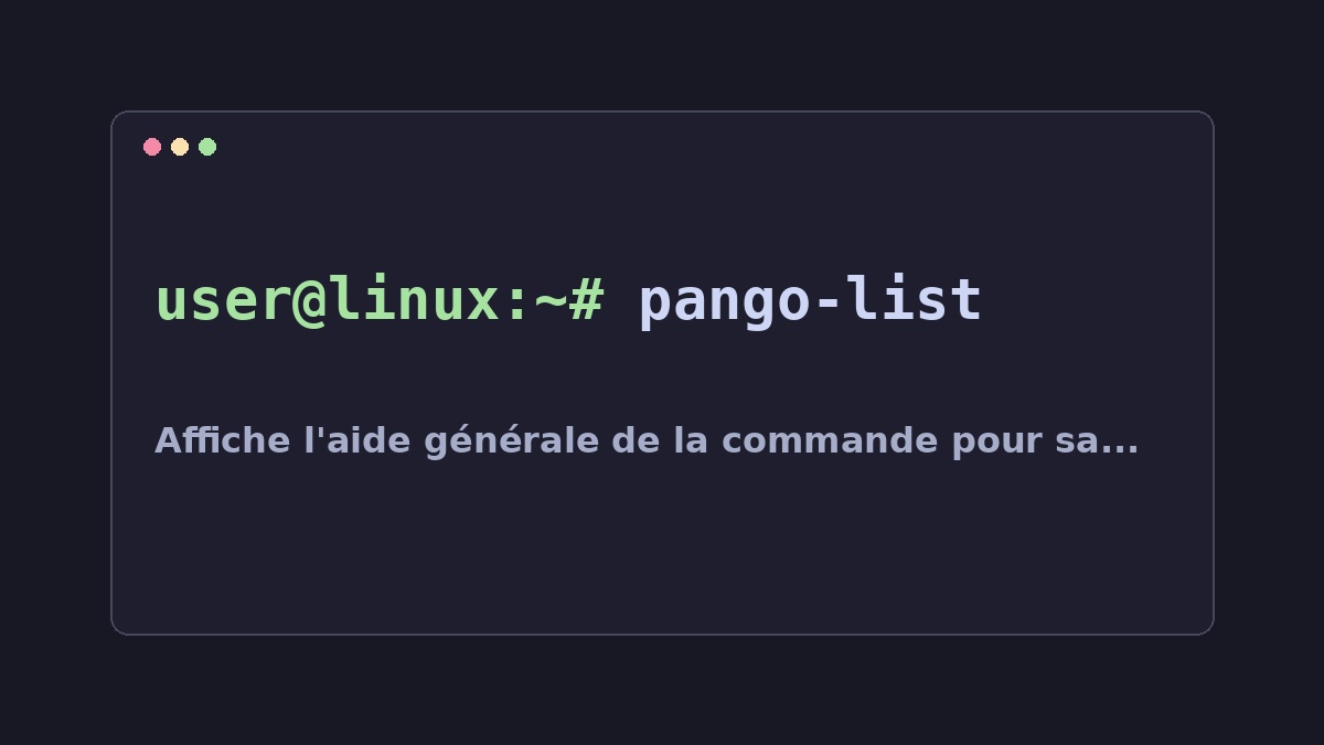 Illustration Linux pour la commande pango-list