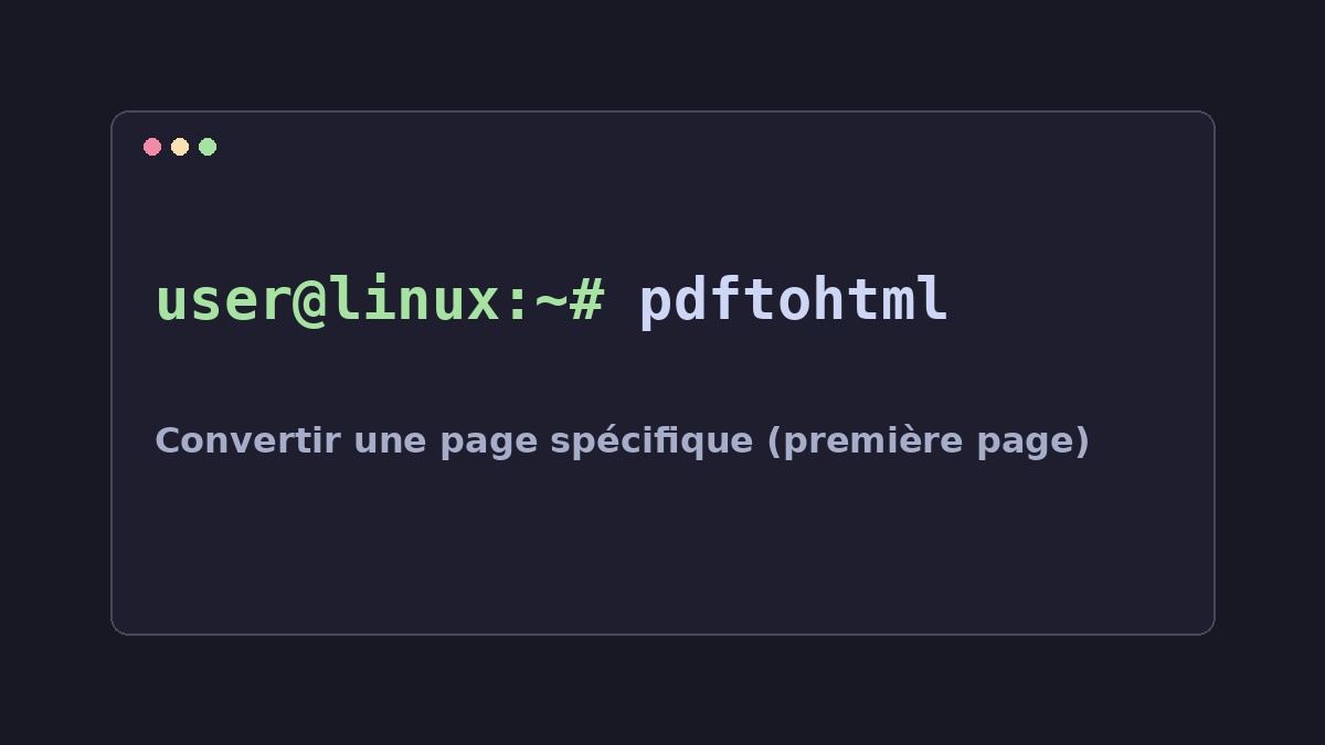 Illustration Linux pour la commande pdftohtml
