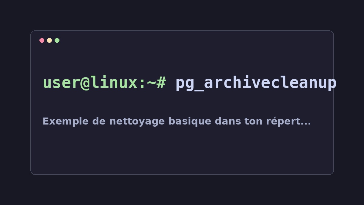 Illustration Linux pour la commande pg_archivecleanup