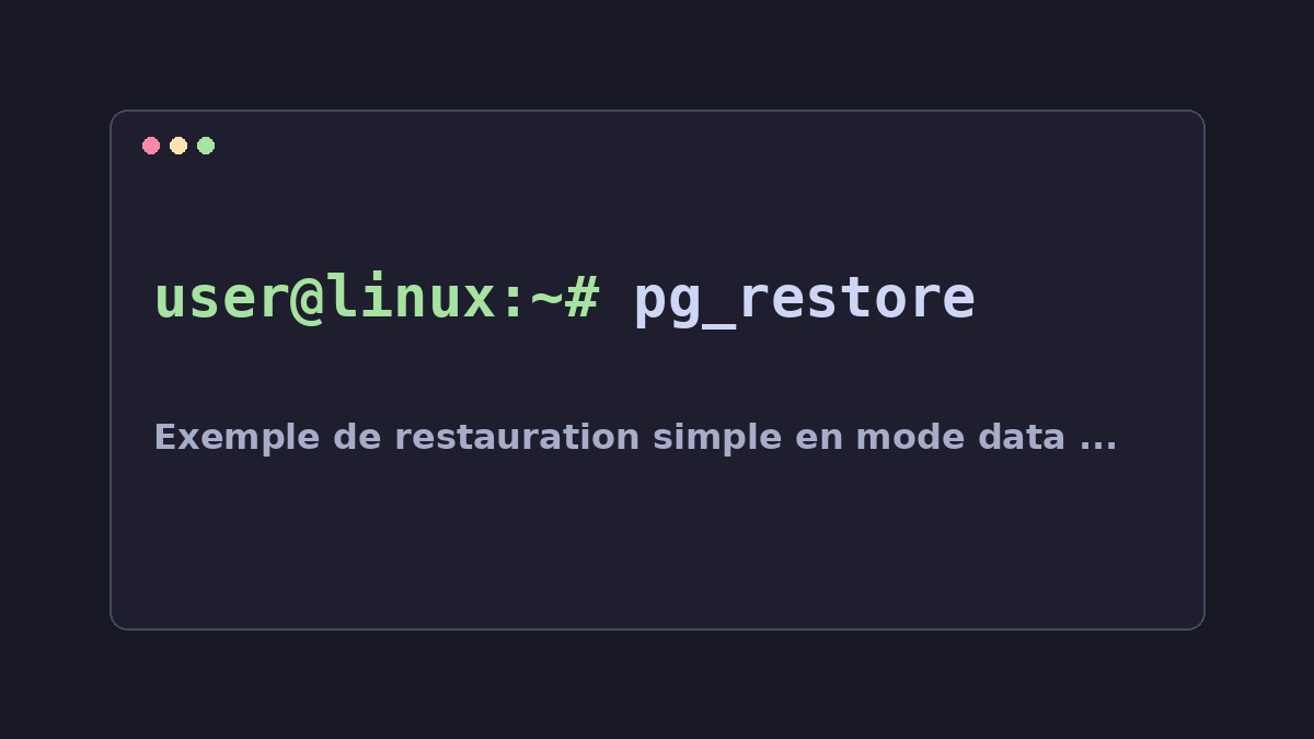 Illustration Linux pour la commande pg_restore