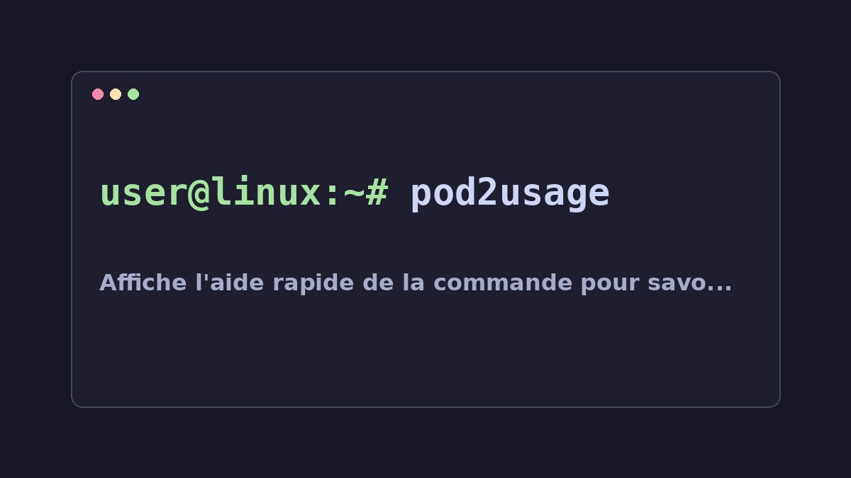 Illustration Linux pour la commande pod2usage