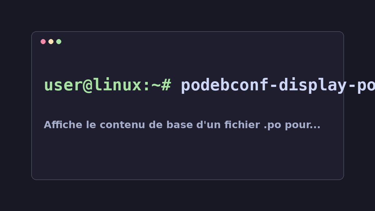 Illustration Linux pour la commande podebconf-display-po