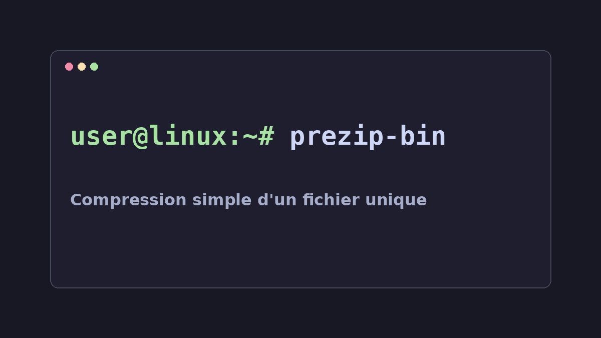 Illustration Linux pour la commande prezip-bin