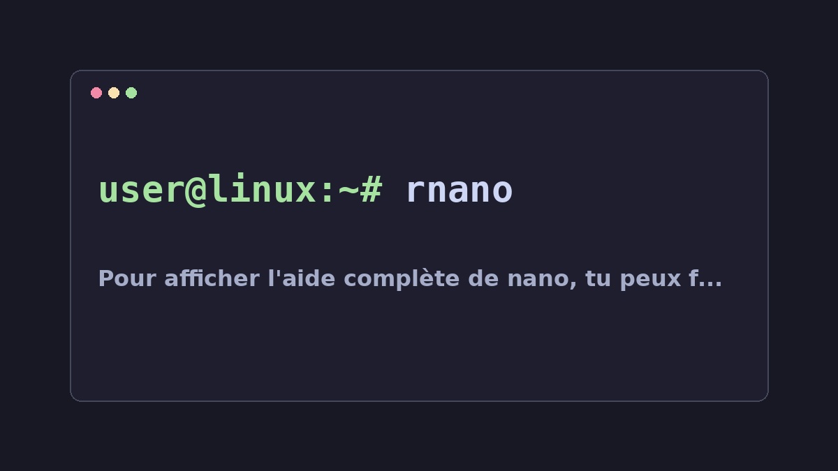 Illustration Linux pour la commande rnano