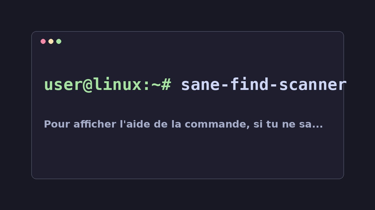 Illustration Linux pour la commande sane-find-scanner