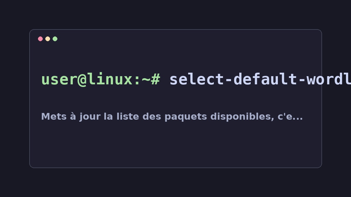 Illustration Linux pour la commande select-default-wordlist