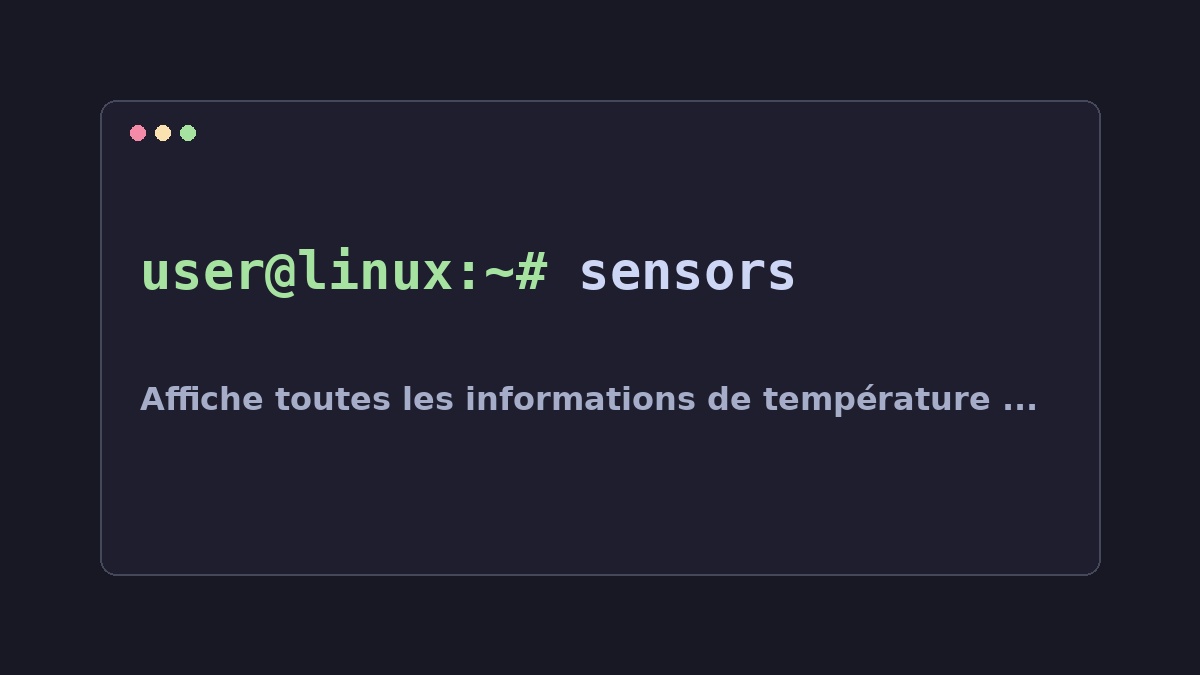 Illustration Linux pour la commande sensors