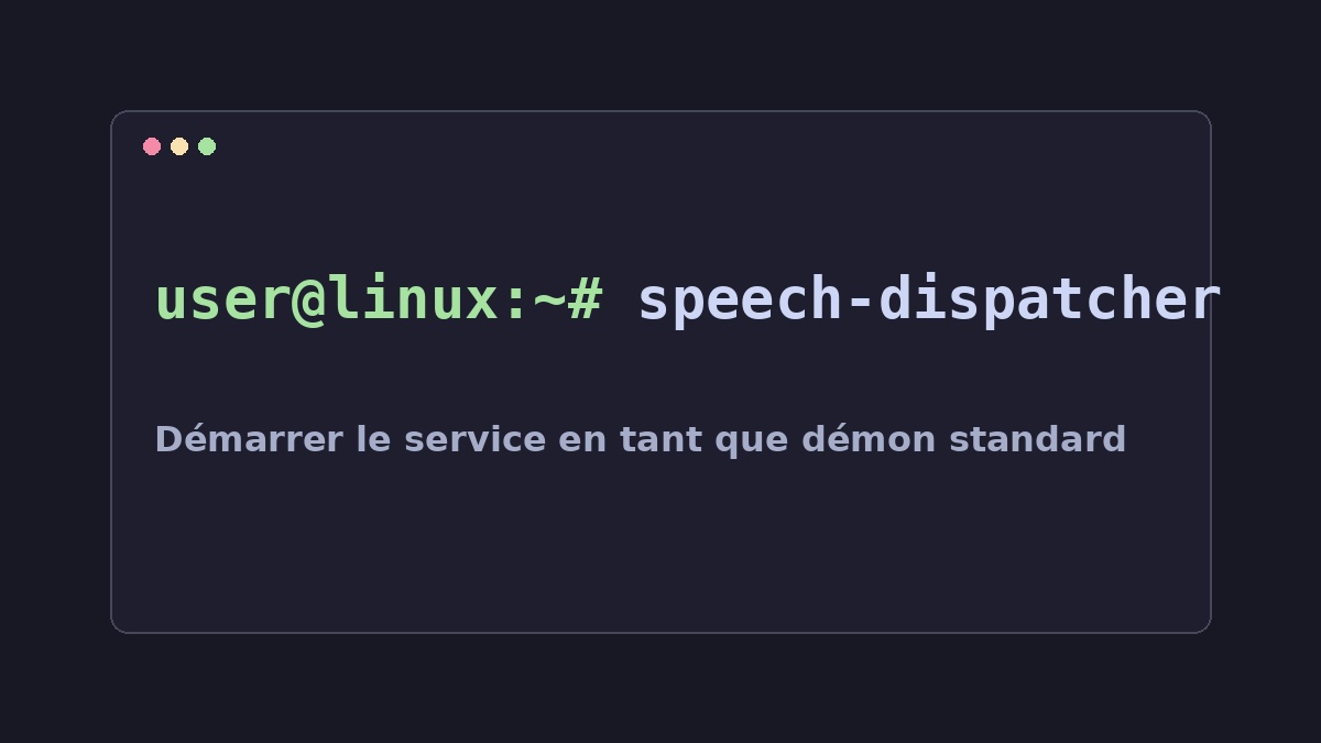 Illustration Linux pour la commande speech-dispatcher