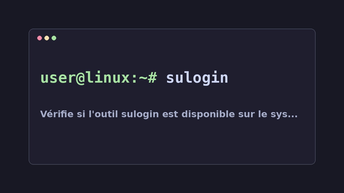 Illustration Linux pour la commande sulogin