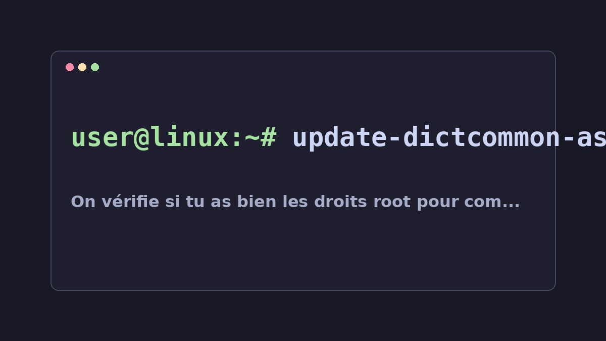 Illustration Linux pour la commande update-dictcommon-aspell