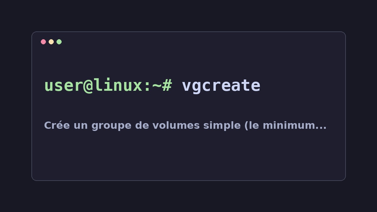 Illustration Linux pour la commande vgcreate